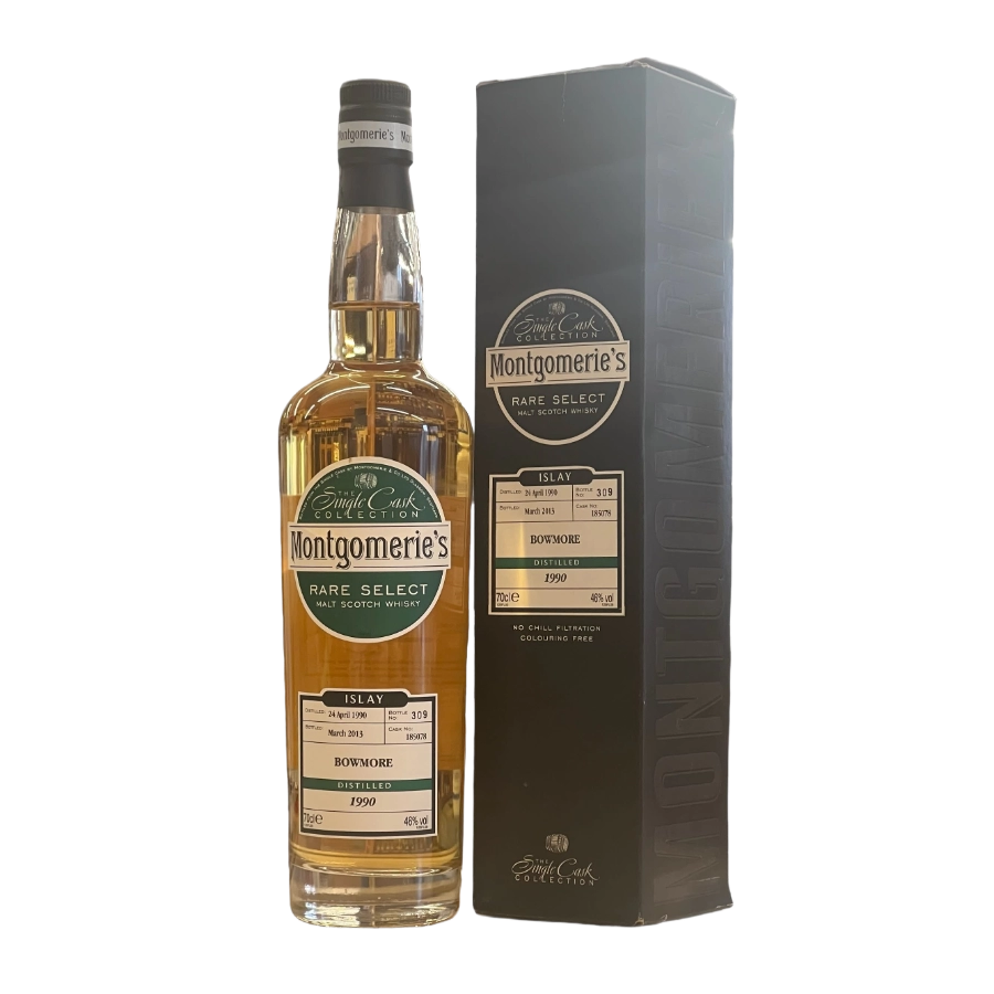 Rượu Whisky Bowmore 22 Year Old Montgomerie's Rare Select Single Cask 1990